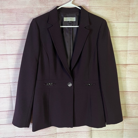 Tahari Arthur S. Levine Purple Blazer Size 10 - Picture 9 of 9